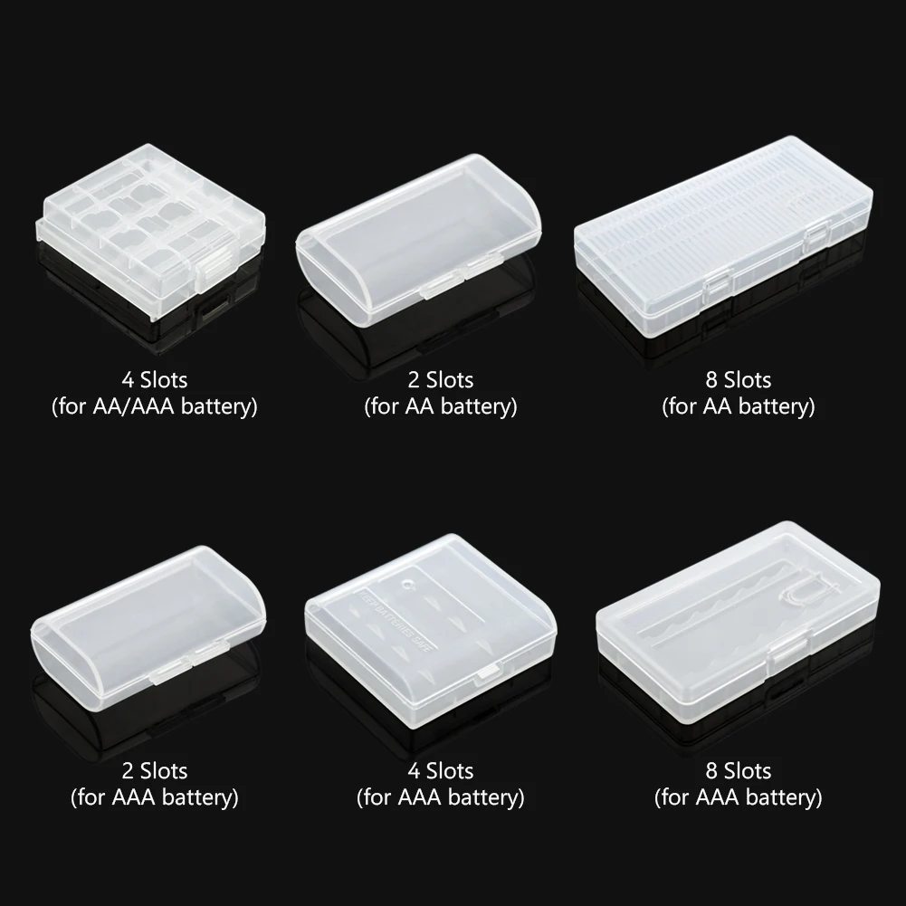 

Soshine Hard Plastic Storage Box for AA AAA Battery Durable Batteries Case Holder 2 4 8 Slots AA/AAA Battery Container Box