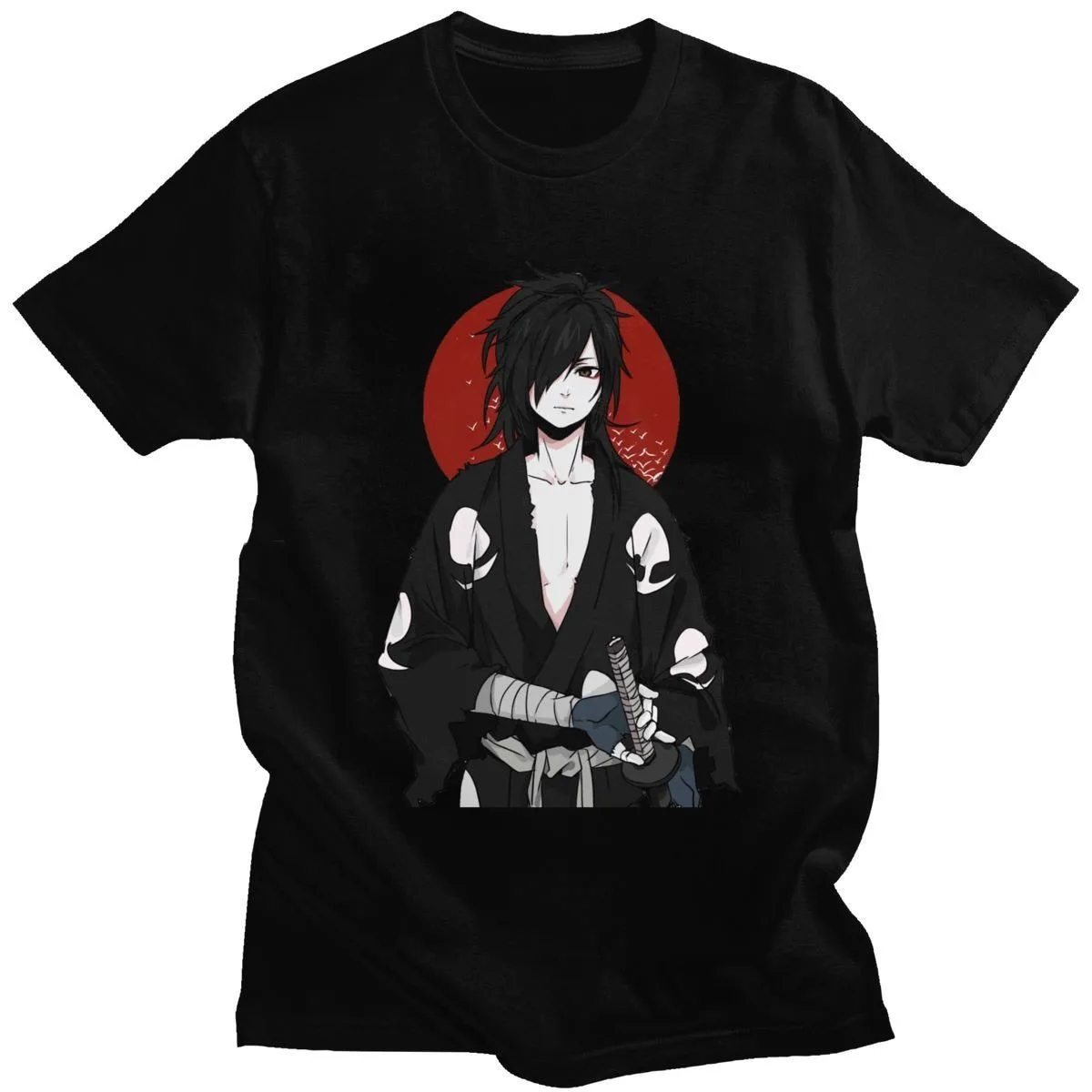 

Cool Dororo Hyakkimaru Manga Tee Tops Men Short Sleeved Summer Sword Samurai Warrior T Shirts Japanese Anime Cotton T Shirt