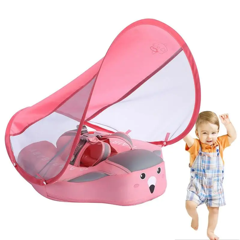 

Детский поплавок с навесом, регулируемый Забавный поплавок для бассейна UPF 50, защита, милый, не переворачивающийся, Съемный навес, безопасная Пряжка для плавания