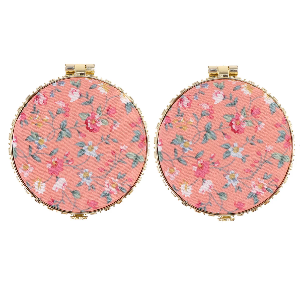 

2 Pcs Makeup Mirror Folding Small Mirrors Purse Woman Wallet Double Sided Pocket Double- Chinese Style Compact