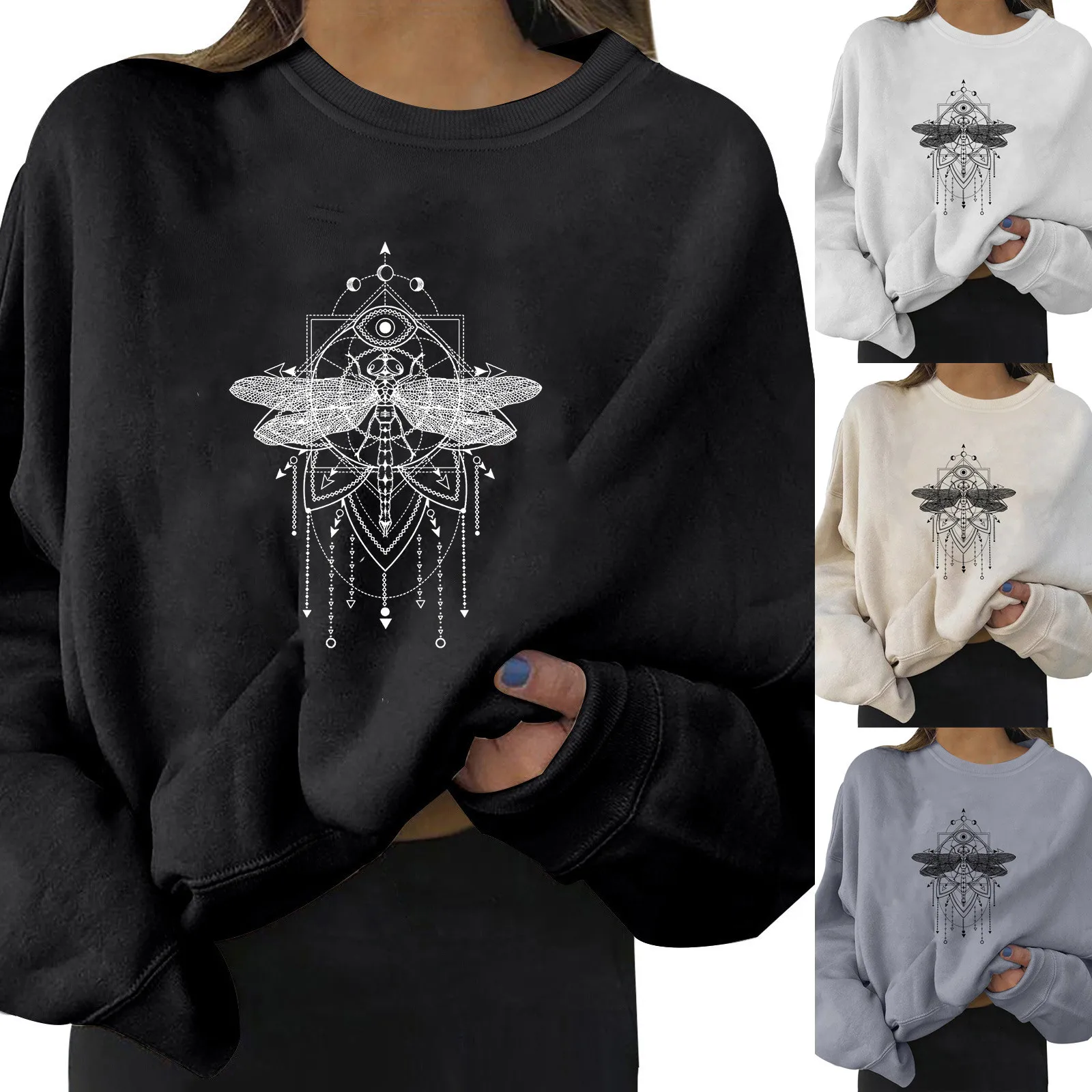 

Женский Повседневный свитер с принтом, длинный пуловер, с буквенным принтом, с круглым вырезом, женские рубашки на молнии, блузка с вырезом, ...