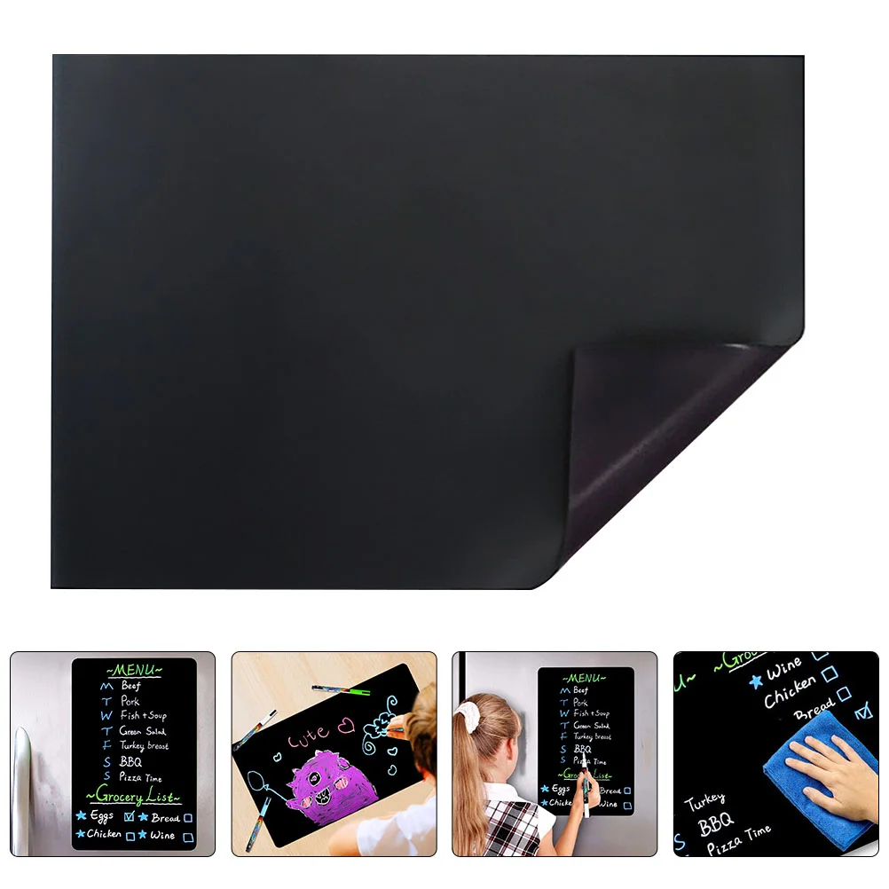 

Magnetic Chalkboard Fridge Magnet Blackboard Self-stick Note Pads Write Tips Office Stationery Peel White