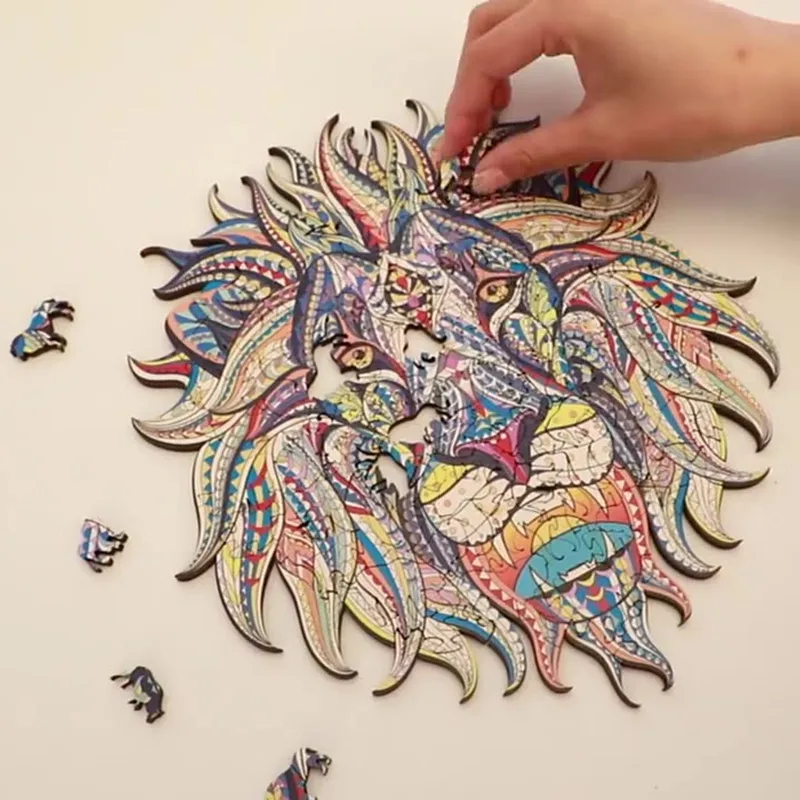 

A4 детская развивающая игрушка, лиса, головоломка, деревянный профиль, жираф, животное, головоломка для взрослых, декомпрессия, подарок для м...