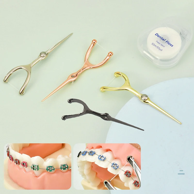 Зубная нить из нержавеющей стали многоразовые инструменты для ухода за полостью