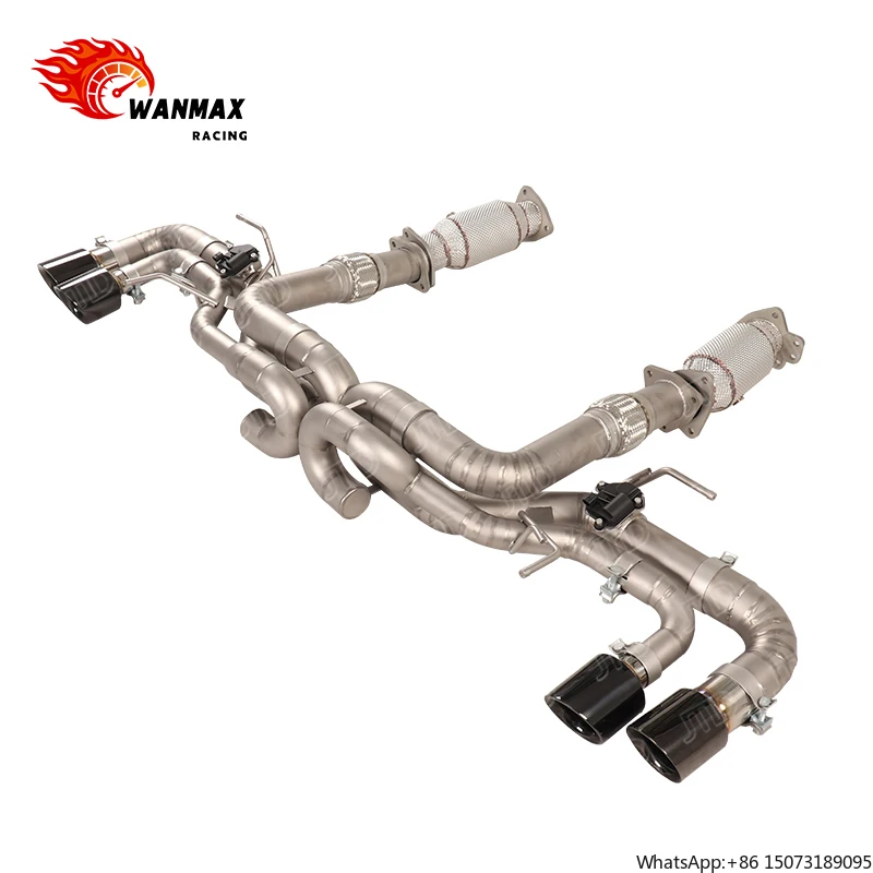 Фото Новая выхлопная система Active Valve Performance Cat-Back из нержавеющей стали 304SS с четырьмя насадками для Chevy C8 Z06, спортивная, с клапанами №1