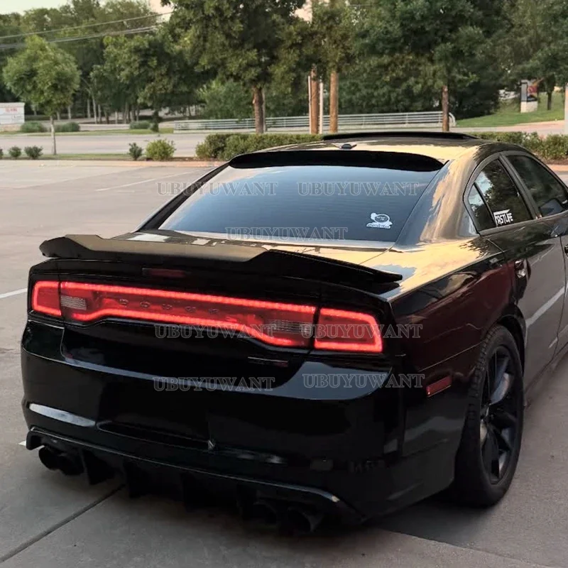 Фото Новый дизайн 2015-2019 года, спойлер на крышу заднего крыла для Dodge Challenger Charger SRT SXT R/T Pursuit от глянцевого черного цвета №1