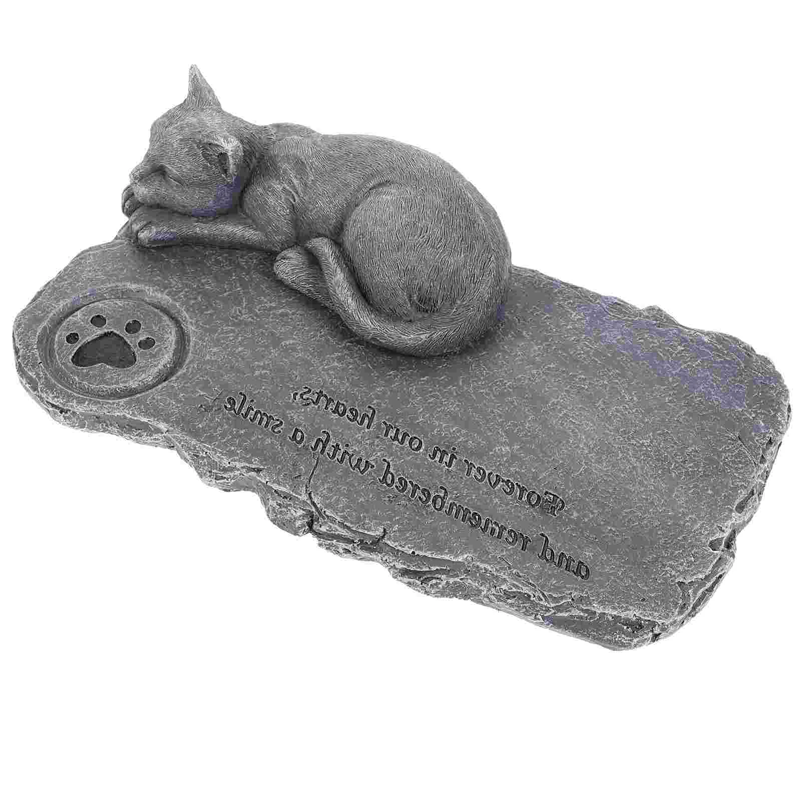 

Outdoor Decorations Kitten Dog Ornament Cat Memorial Garden Stones Pet Figurine Statue Tombstone Gift Resin