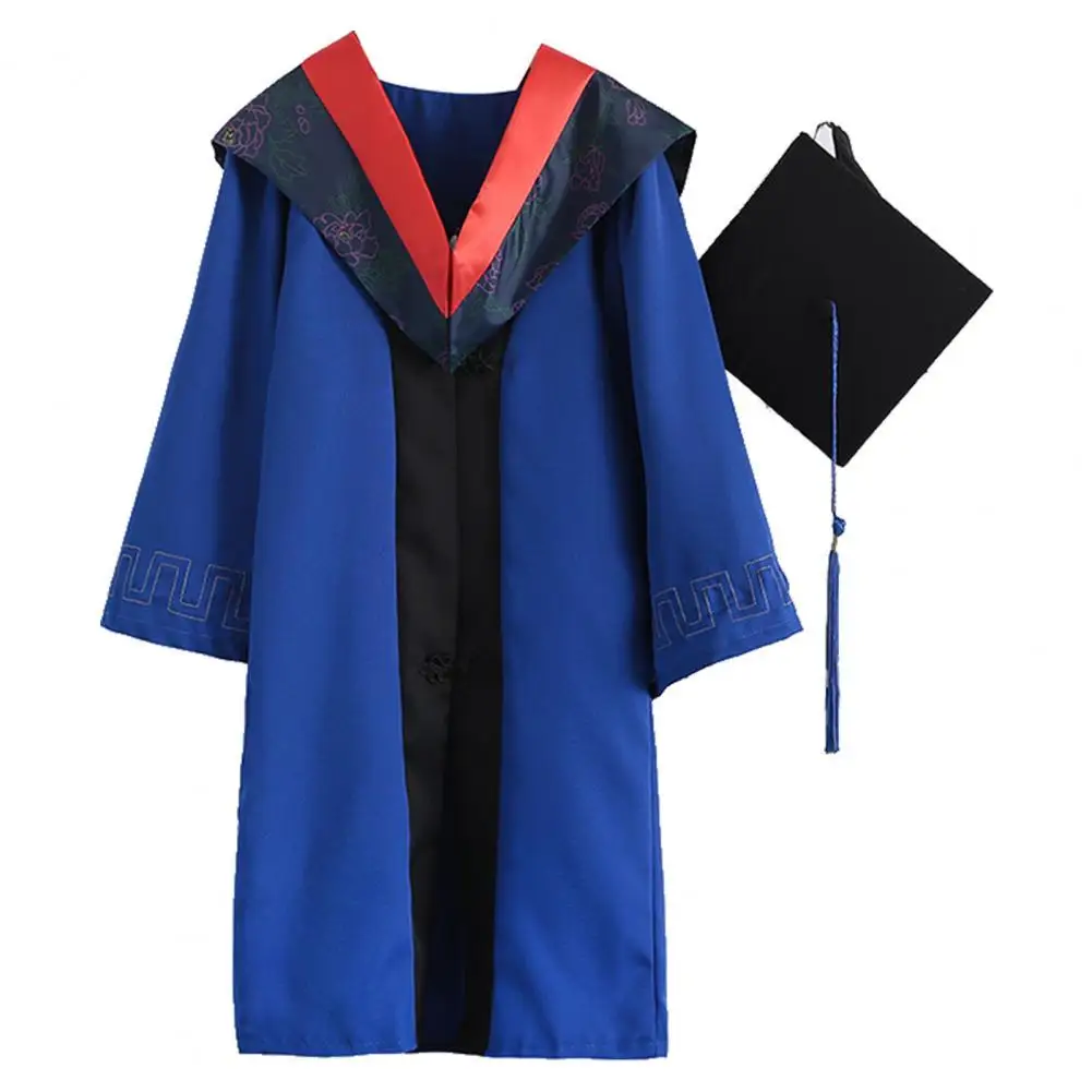 

University Graduation Student Uniforms Academic Dress Class Womens Clothing College for Graduates Girls Costumes Robes+Hat Set