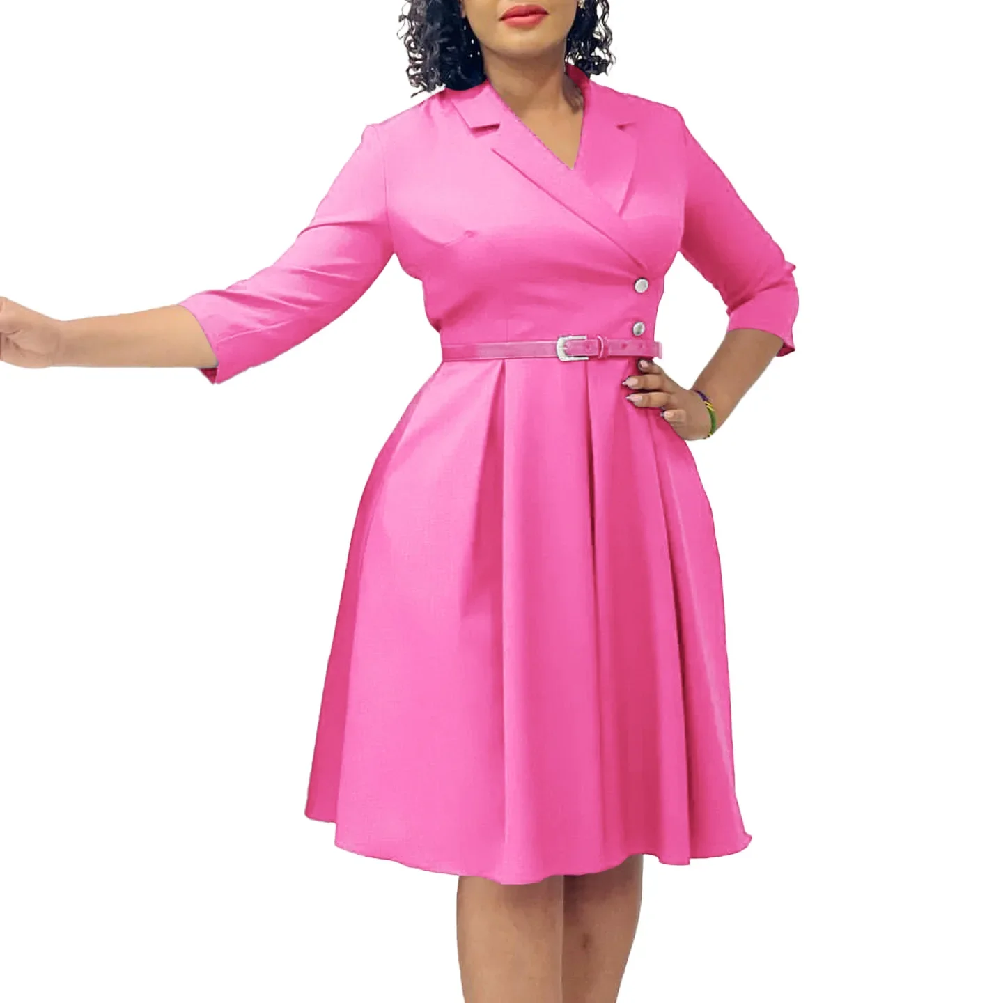 2024 элегантное женское платье для свадебной вечеринки Осеннее миди с рукавом 3/4 и