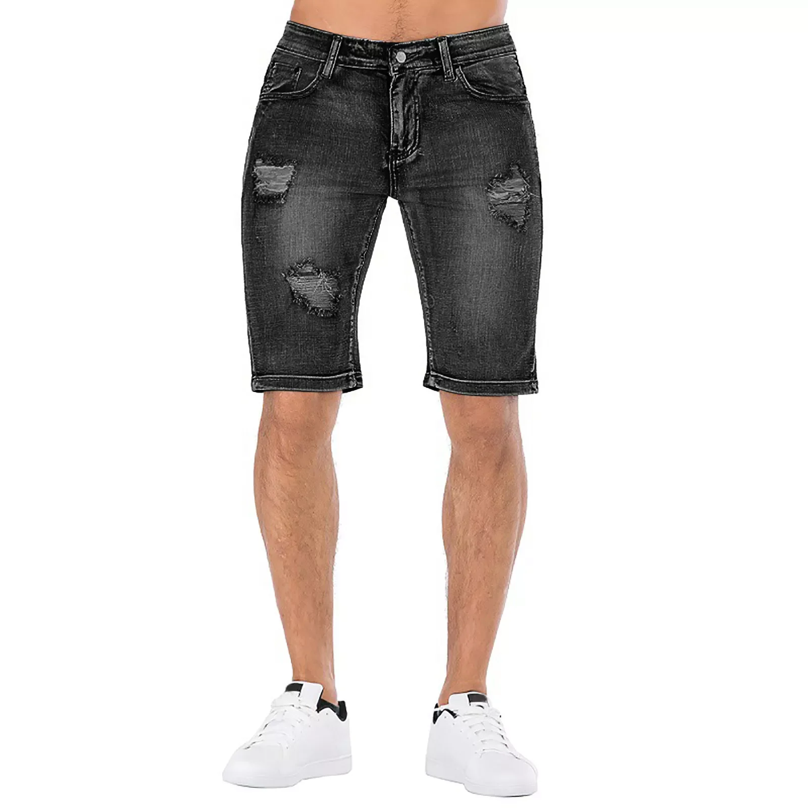 

NEW IN Comfort Waistband Jeans Ripped High Pants Summer Stretch Retro Denim Personality Men's Men's pants