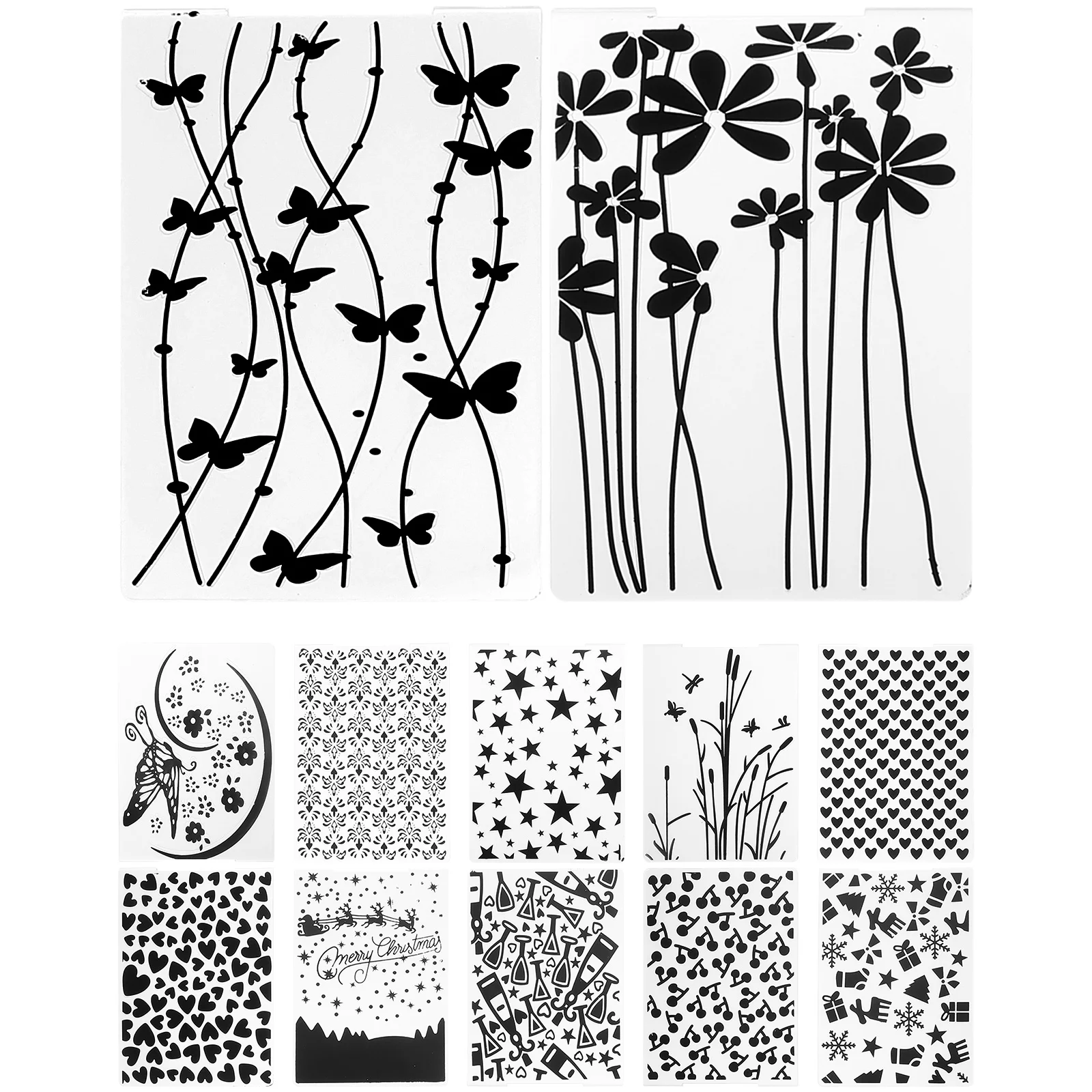 

Stencilsembossing Large Stencil Makingfolders Dies Background Shape Cardstock Decorative Tool Embossed Flower Scrapbook Carving