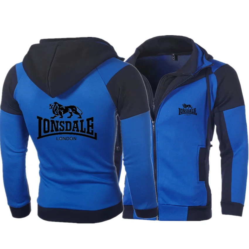 

2022 New Lonsdale Men's Hoodie Men's Casual Double Zip Coat Comfortable Hoodie Pullover Cotton Fashion Pullover Sweatshirt