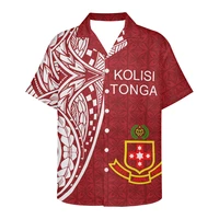 2022 spring and summer clothes short sleeved mens shirts tonga printing polynesian traditional red new design mens shirts