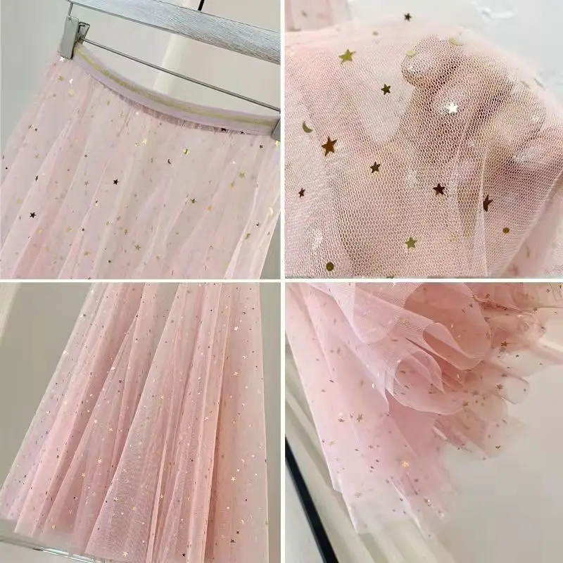 Юбка Lucyever женская прозрачная сетчатая модная длинная трапециевидная юбка с