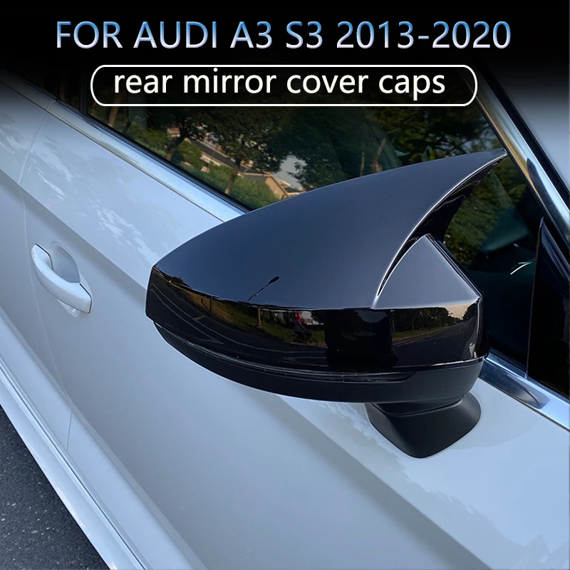 

Зеркальные защитные колпачки для Audi A3/S3/RS3 8V TDI TFSI L & F, глянцевый чехол из углеродного волокна 2013-2020
