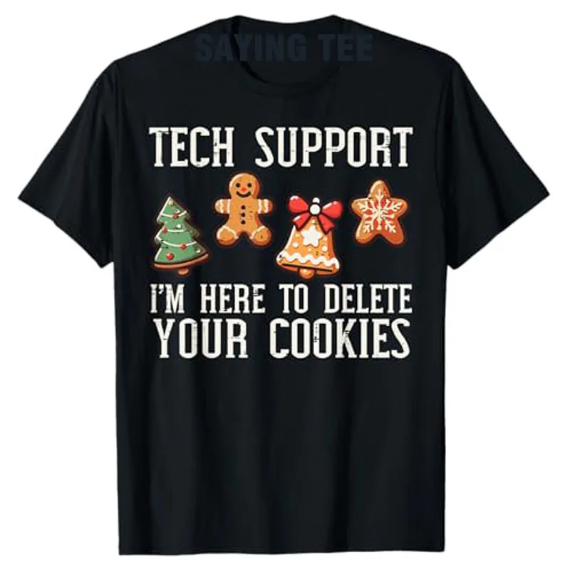 Рождественская техническая поддержка здесь чтобы удалить печенье футболка для