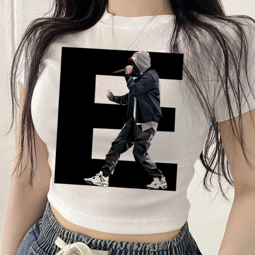 Фото Женский укороченный топ Eminem, летняя распродажа в стиле гяру, гранж, Y2K, готика, винтаж, дольлет. №4