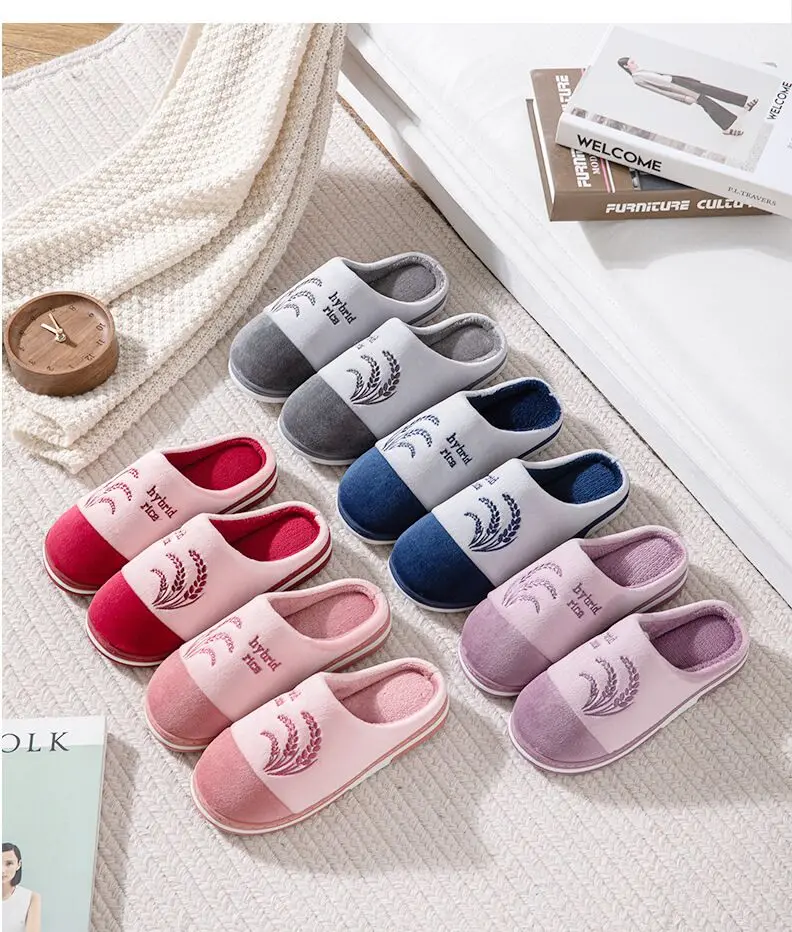 

2022 new cotton slippers autumn winter thermal cotton slippers indoor thickened non-slip lovers plush slippers manufacturers