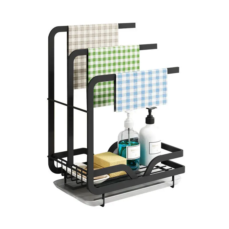

Стеллаж для хранения, металлический кухонный инструмент для очистки, сушилка, настенный подвесной стеллаж для хранения раковины, водонепро...