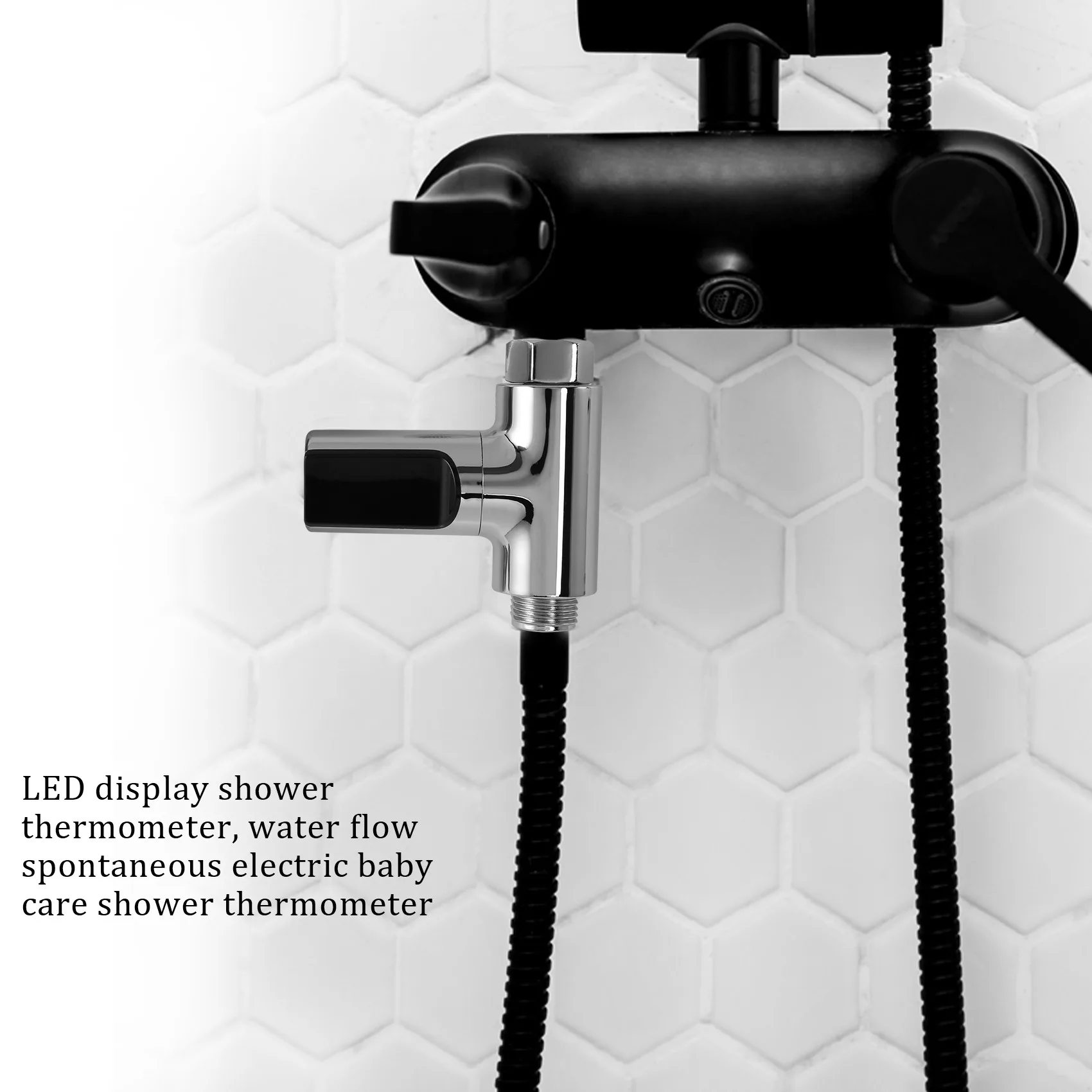 Термометр для душа со светодиодным дисплеем самогенерирующийся электрический