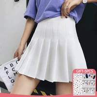 korean fashion women pleated skirt kawaii school uniform solid color mini high waist skirt for girls folds harajuku y2k clothes