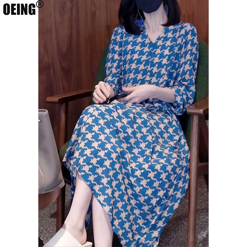 

Houndstooth Elegant Formal Occasion Dresses Summer High Waist Beach Midi Dress Women Bandage Knee Length Vintage Party Dresses