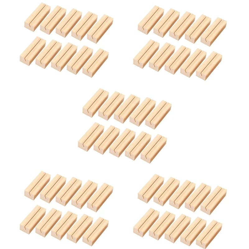 

100 Pieces Wood Place Card Holders Wooden Table Number Holder Memo Stand Clamps Stand Card Desktop Message Crafts