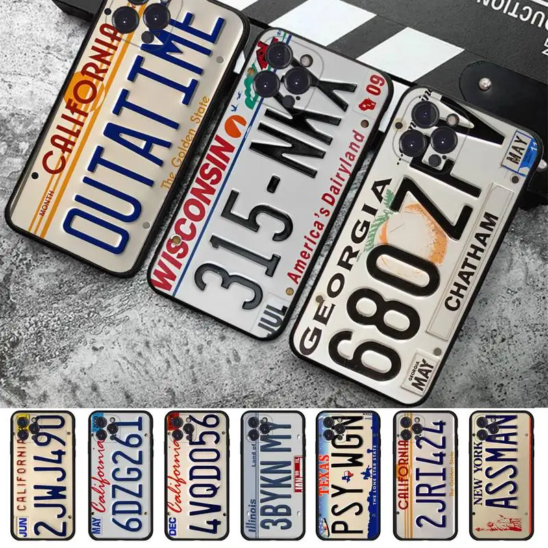 

Funny License Plate Number Car Phone Case For iPhone 14 11 12 13 Mini Pro XS Max Cover 6 7 8 Plus X XR SE 2020 Funda Shell