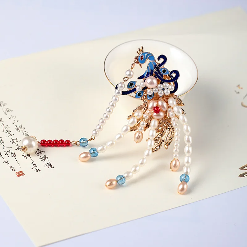 Ретро китайский стиль жемчуг заколки для волос боковые зажимы ювелирные изделия