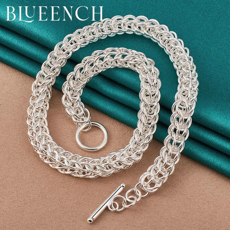 

Blueench 925 Sterling Silver Hemp Rope Domineering Necklace for Men and Women Party Wedding Personality Jewelry