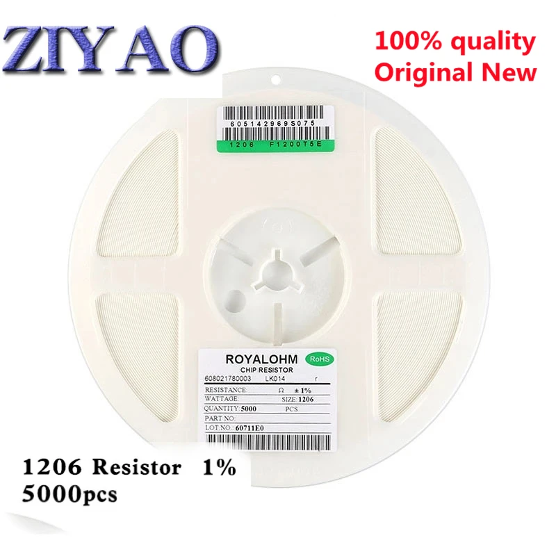 

5000PCS 1206 Resistor SMD Accuracy 1% 0 ohm ~ 10M ohm 1K 2.2K 10K 100K 1R 10R 100R 150R 220R 330R 0 1 10 100 150 220 330 ohm