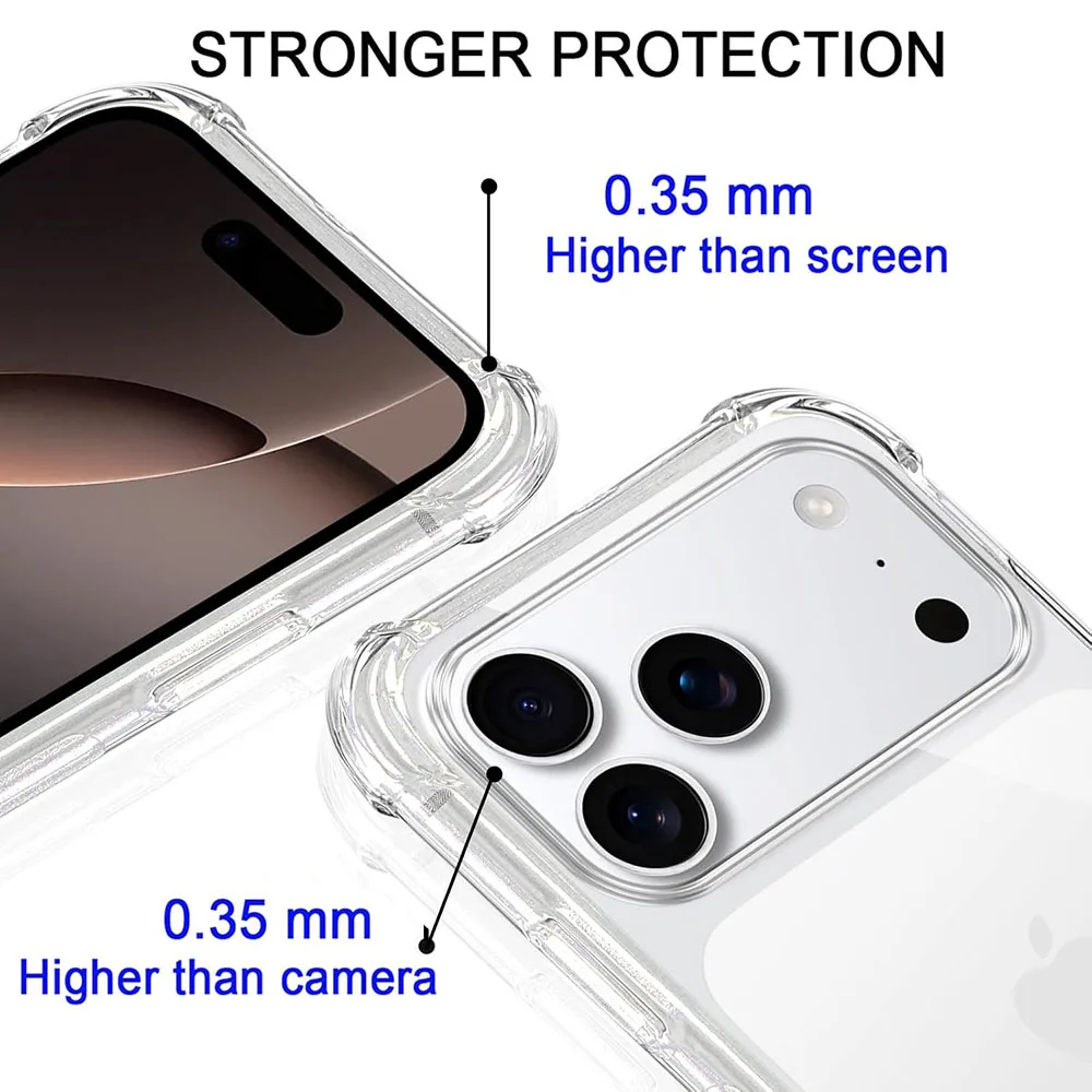 Фото Прозрачный мягкий чехол с ремешком для iPhone 17 Air, 17E, 16, 16E, 15, 14 Plus, 13, 12 Mini, 11 Pro, XS Max, X, XR, SE, 7, 8 Plus – противоударный чехол №2