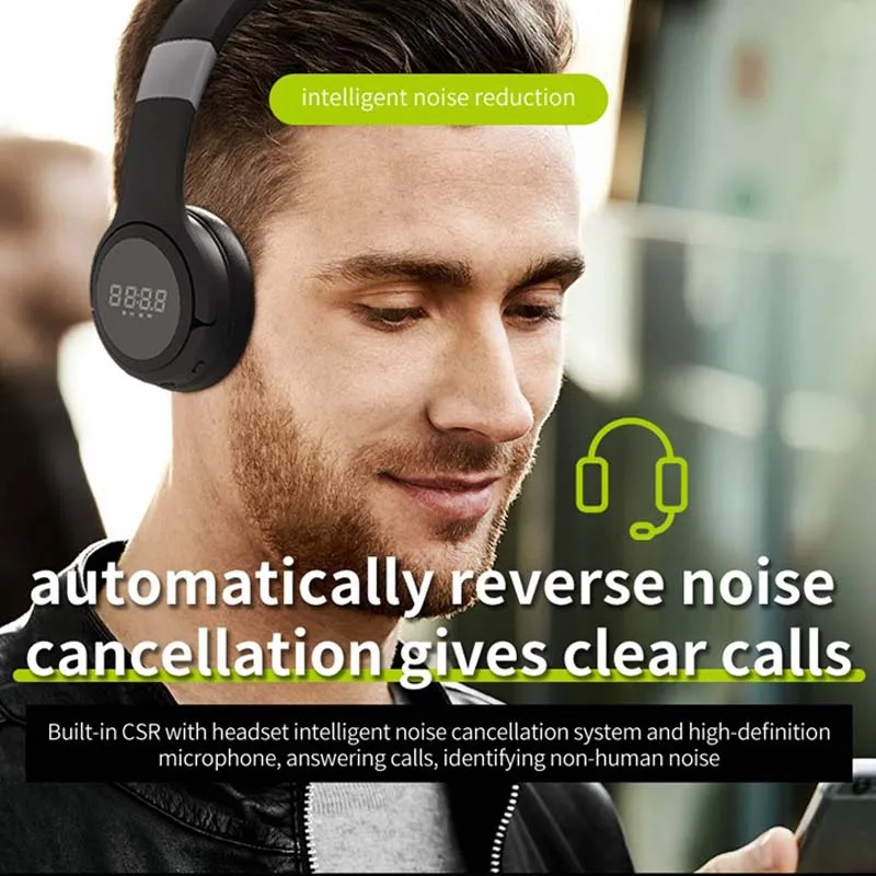 Bluetooth-наушники ZEALOT B28 складные с микрофоном светодиодный светодиодным цифровым