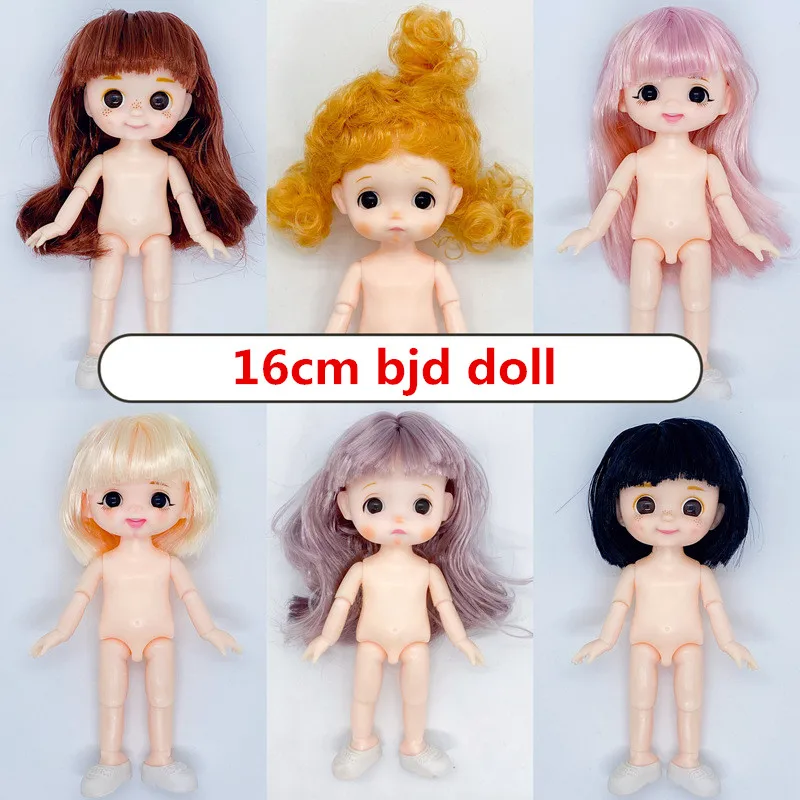 

BJD Doll 16cm 13 Joints Are Movable 6-inch Nude Doll 3D Eyes Girl Fashion Body Dress-up Toy for Shoes The Best Gift for Children