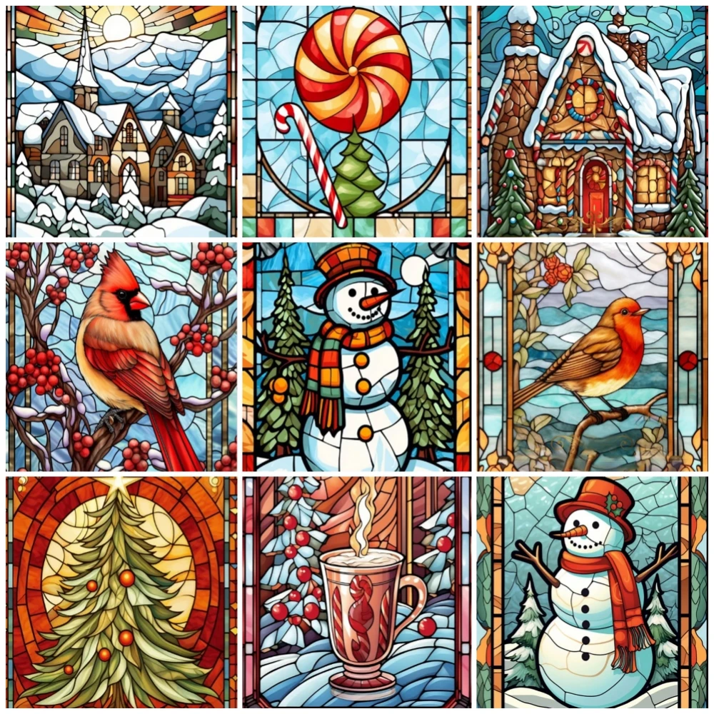 

Алмазная 5D картина «сделай сам» на Рождество, снеговик, елка, стеклянное искусство, алмазная живопись, мозаика, вышивка, Рождество, домашний декор