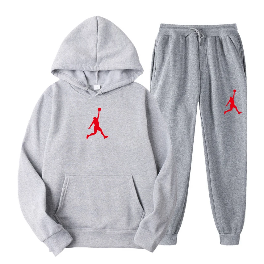 New Brand Winter Men's Sets 2-Piece Hoodies+Running Pants Sport Suits Casual Men/Women Sweatshirts Tracksuit Hooded Sportswear