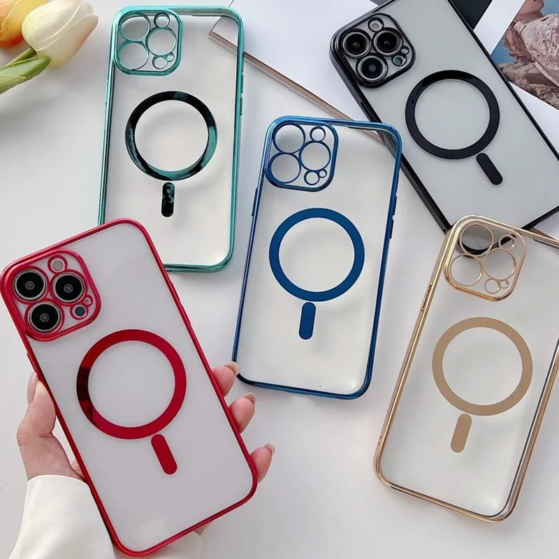 

Magnet Clear Phone Case Magnetic Color Phone Cases Cover For iPhone 11 12 13 14 Pro Max Plus XR XS