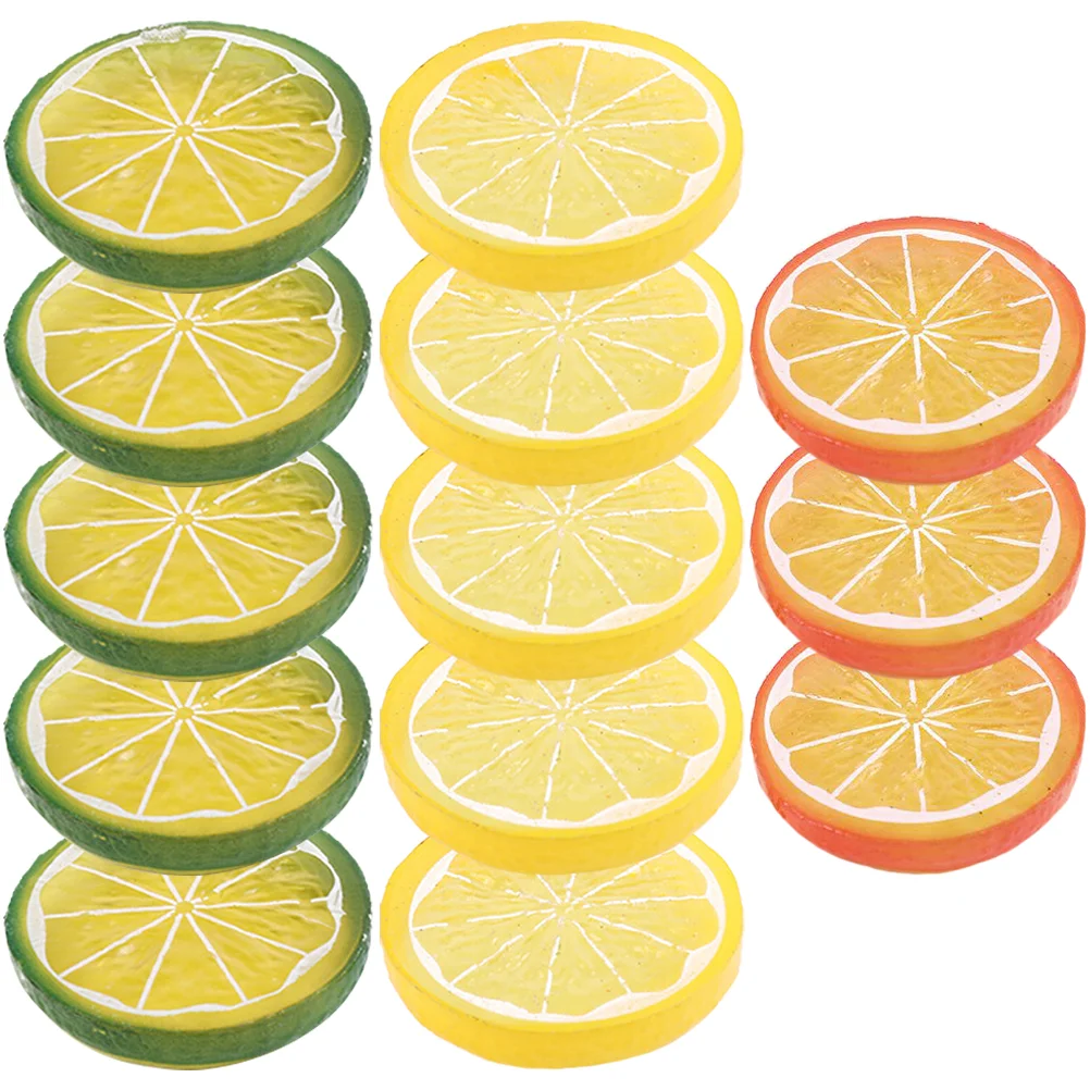 

Fake Lemon Plastic Slices Lifelike Kitchen Photography Props Fruit Model Decoration