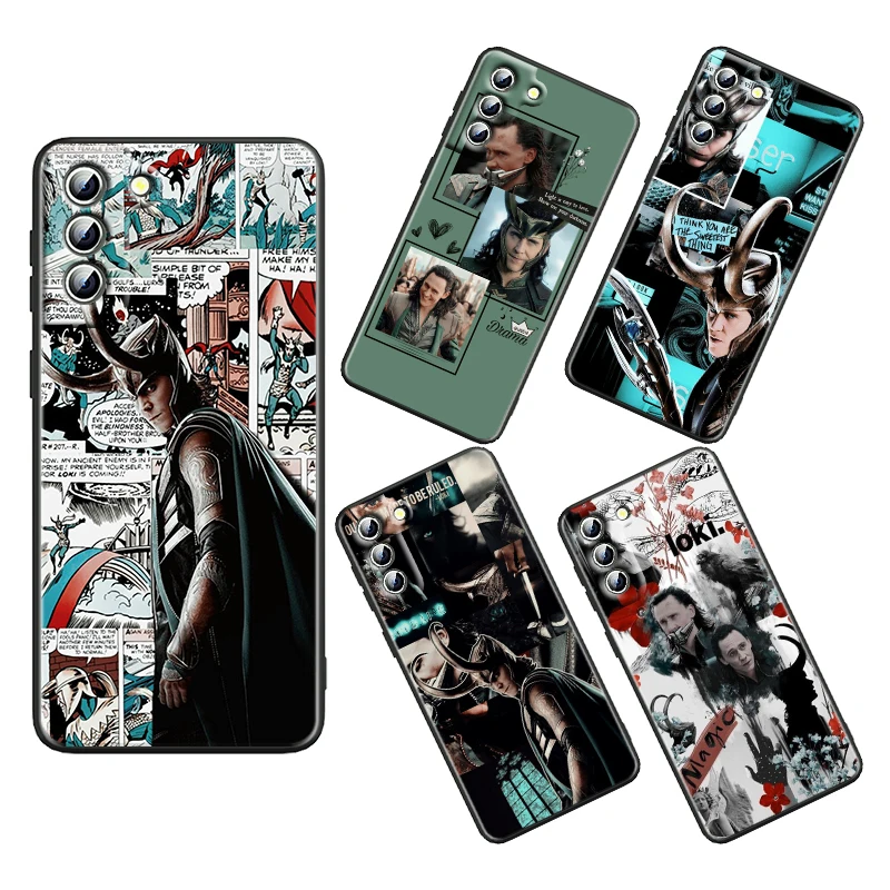 

Marvel Avengers Loki For Samsung Galaxy S22 S21 S20 S10 S10e S9 S8 S7 PRO Ultra Plus Lite Black luxury Silicone Soft Phone Case