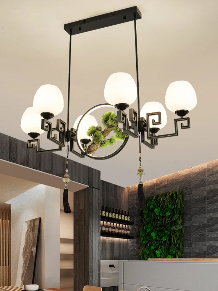 Люстра для ресторана в китайском стиле креативная лампа ретро чайной комнаты