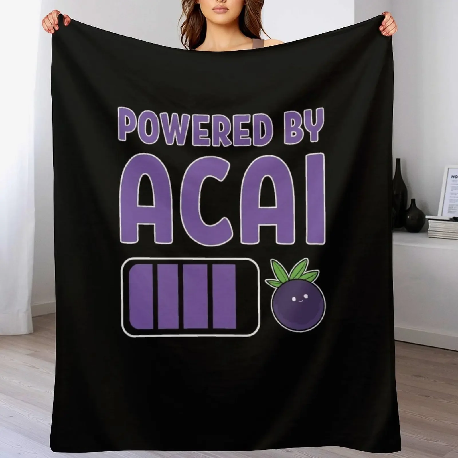 Powered By Acai фруктовая чаша веганская еда суперфуд пледы красивые модные одеяла для