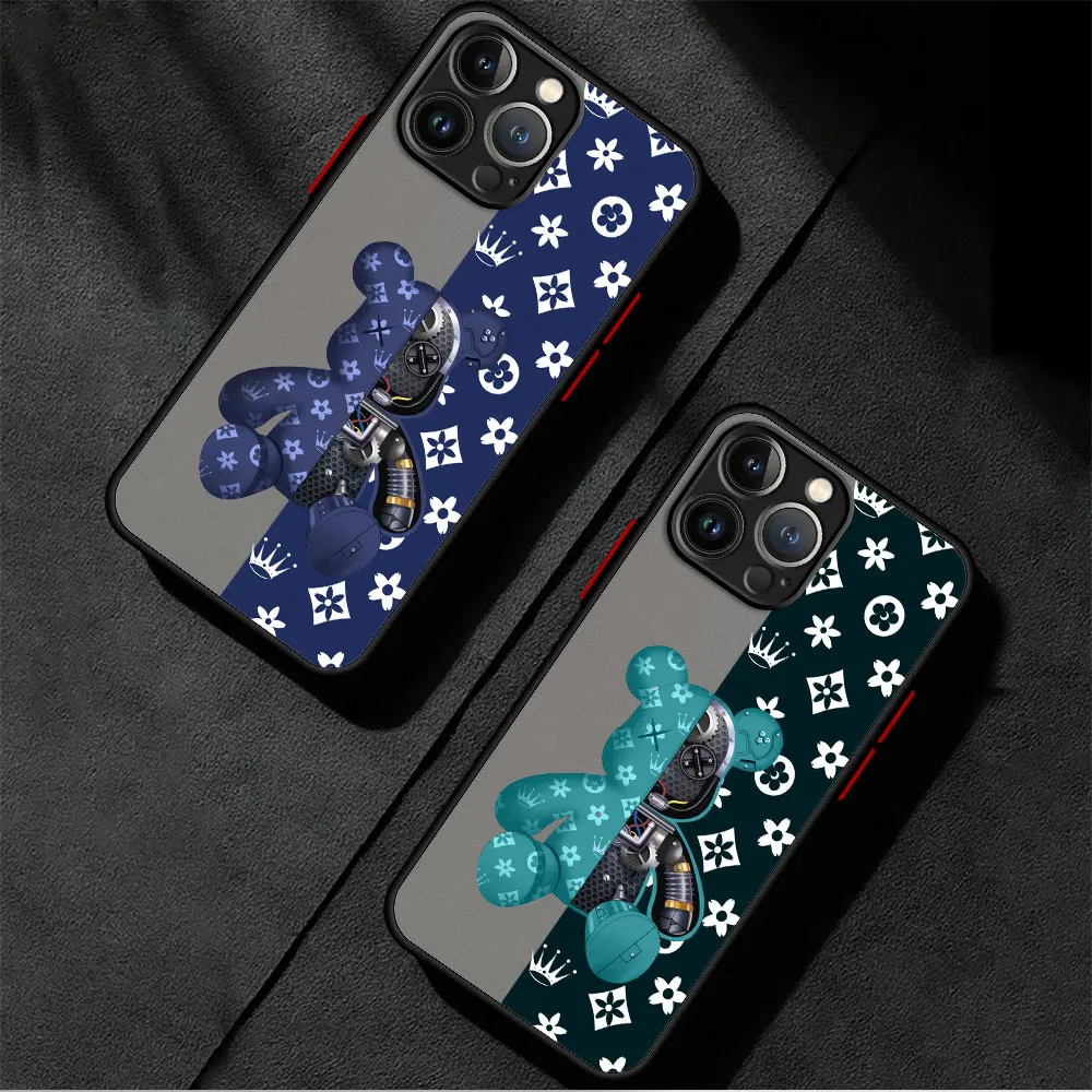 Чехол для телефона Apple iPhone SE 13 Mini XS Max 14 Pro 11 7 8 Plus 12 XR 15ProMax Роскошные роботы медведи