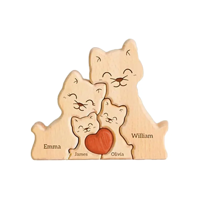 

Деревянная статуэтка кота ручной работы