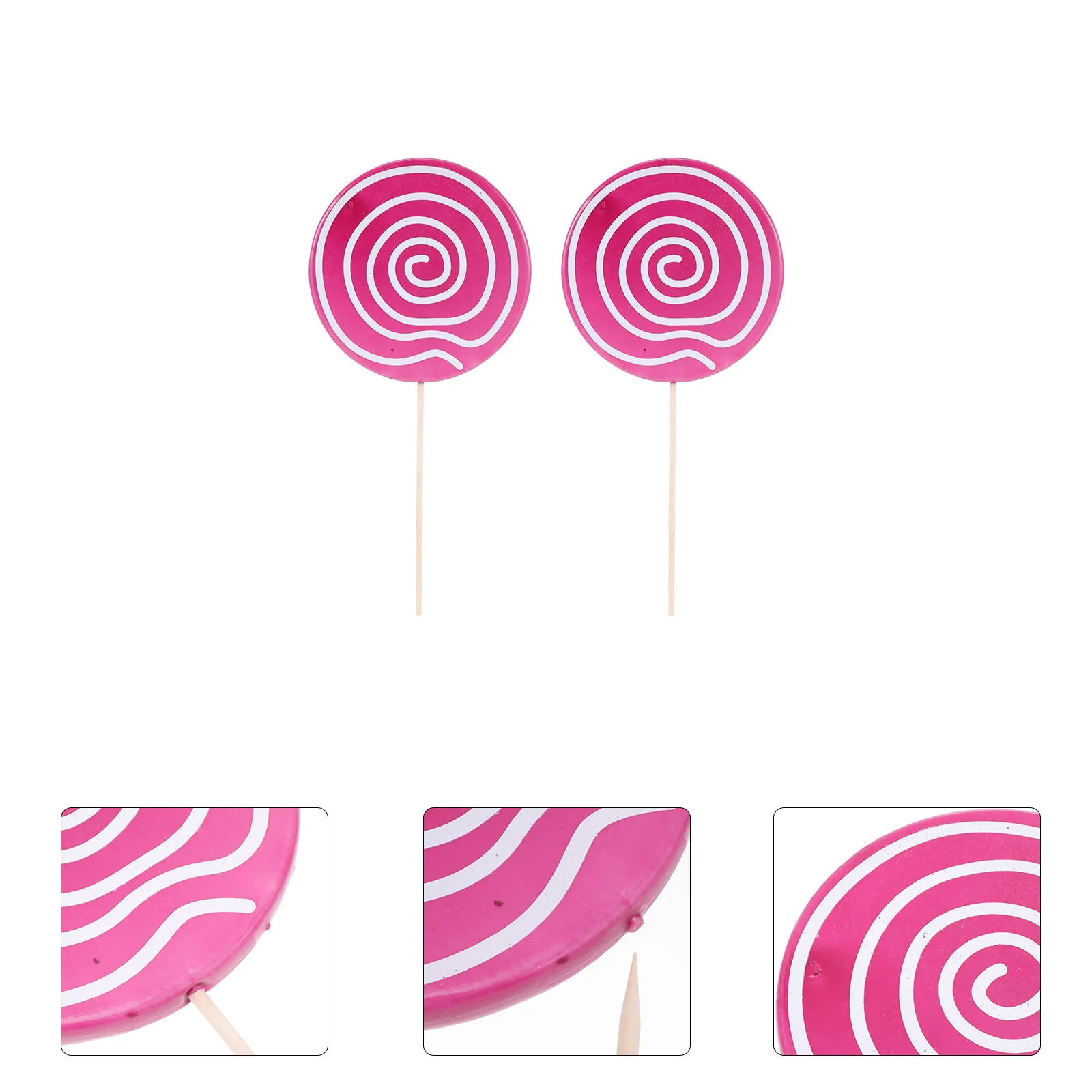 

2 Pcs Lollipop Props Adornment Simulation Food Photo Organic Lollipops Kids Creative Model Decor Cake Photography Ornament