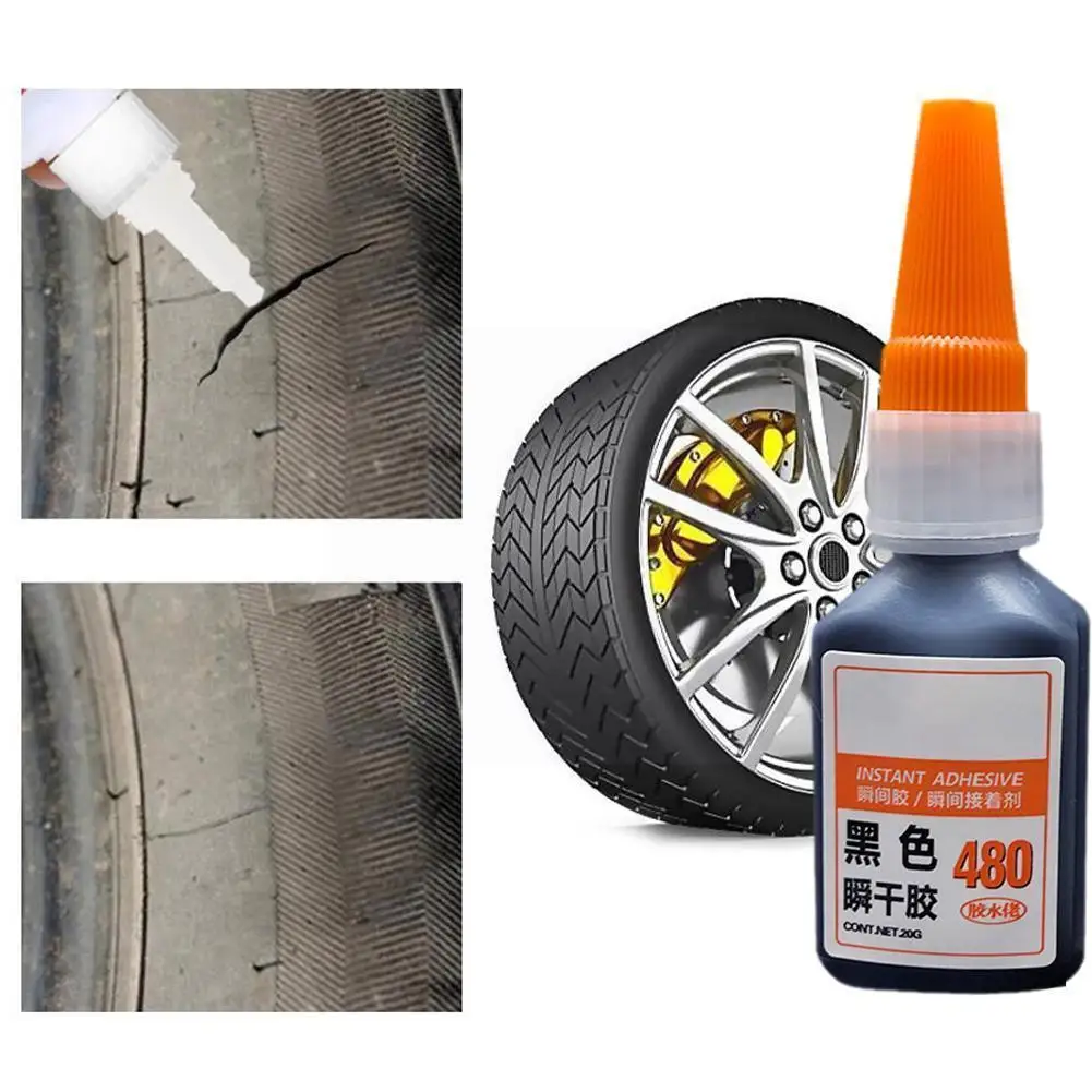 

480 Black Glue Car Tire Strong Repair Glue Universal Agent Tire Seal Tube 20g Glue Repair Quick Inner Puncture Glue Repair X1Q8