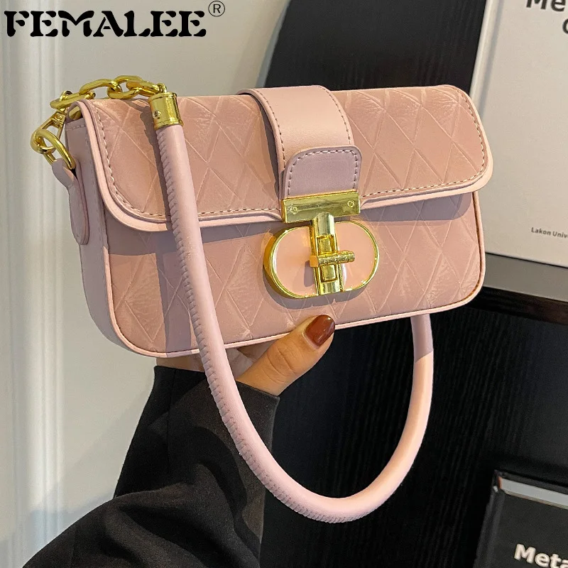 

FEMALEE Lattice Top Quality Luxury Brand Purses and Handbags Designer Velvet Shoulder Crossbody Bags for Women Velour Sac A Main