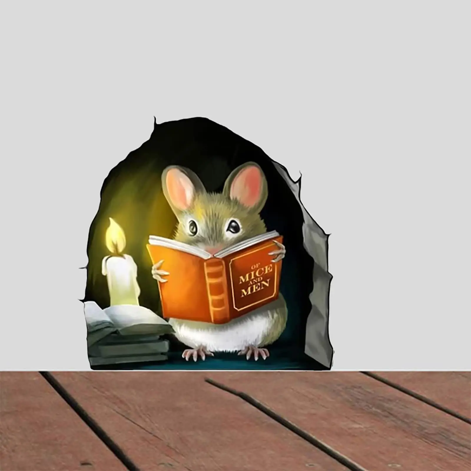 New Cartoon Mouse Reading Wall Sticker Kids Room Home Decor Mural Living Room Bedroom Wallpaper Removable Funny Rats Stickers