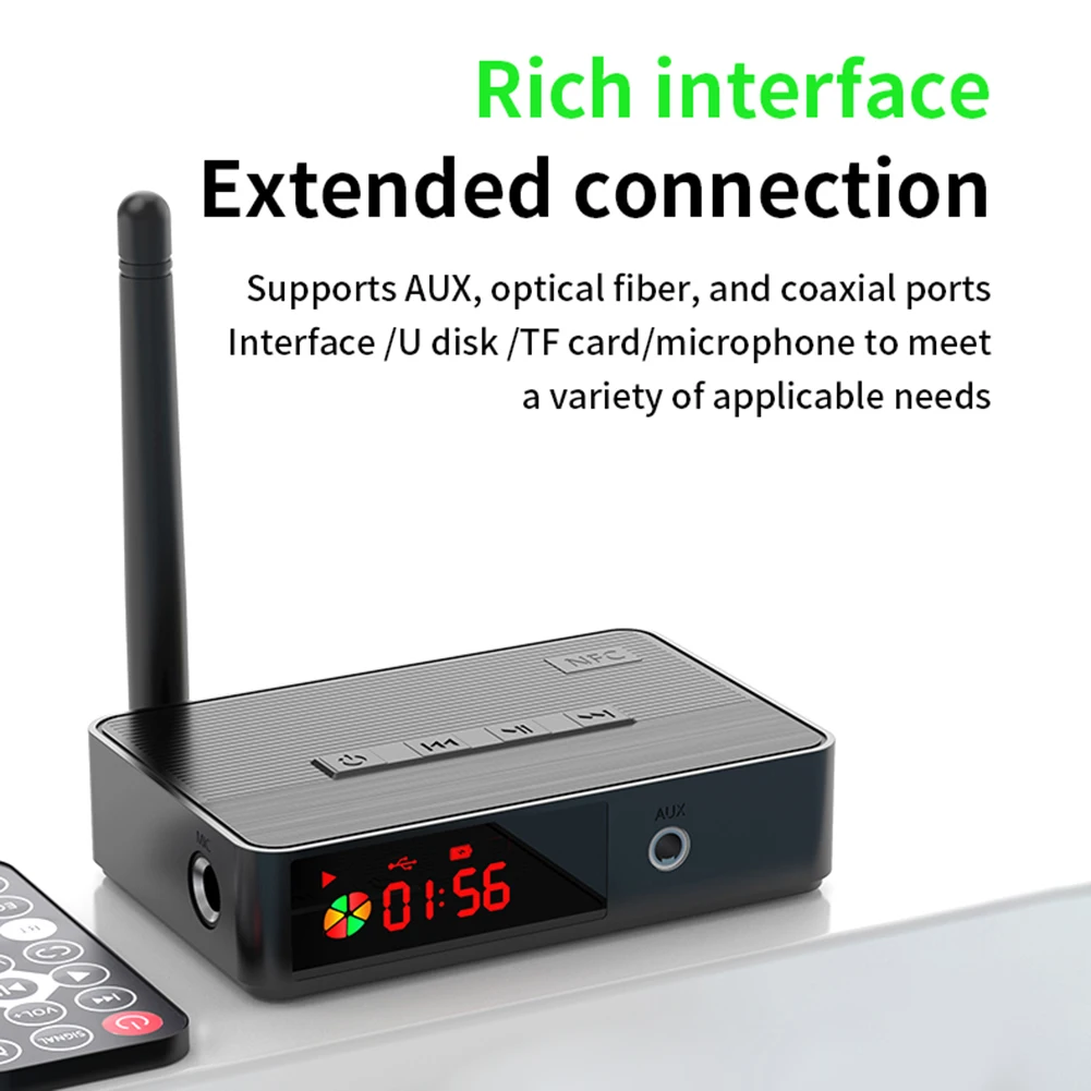 Bluetooth-совместимый беспроводной аудиоадаптер 5.3 HIFI 3 5 мм AUX оптический