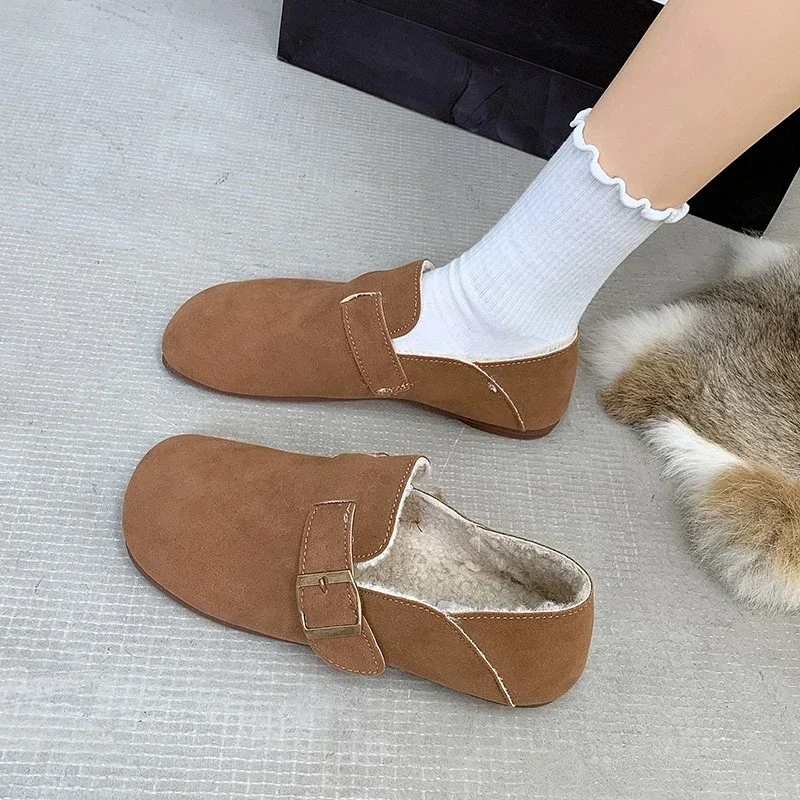 

Женские замшевые кроссовки без шнуровки, повседневная обувь на плоской подошве, с круглым носком, для прогулок, Уличная обувь с низким верхом, осень