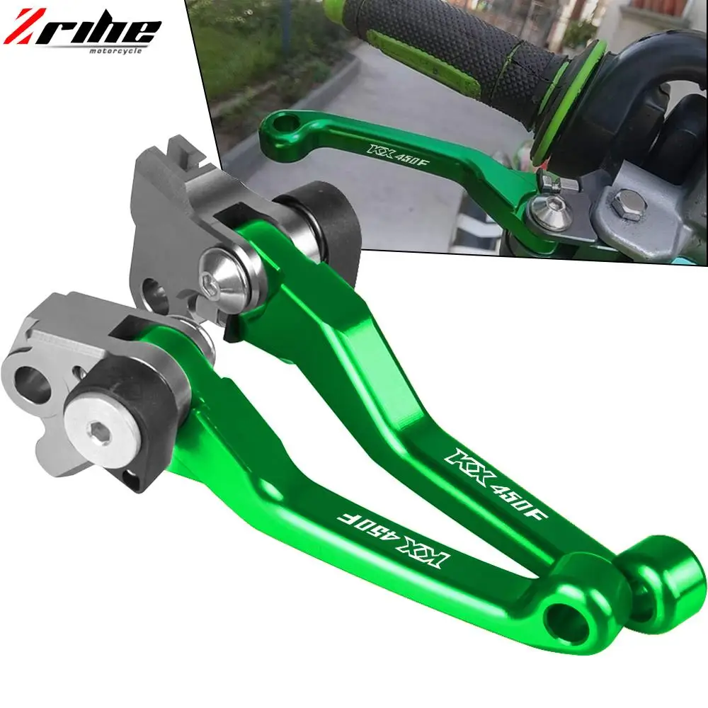 Купи Motocross Foldable Pivot Dirt Bike Brake Clutch Levers Motorcycle Handlebrake For KAWASAKI KX450F 2006-2012 2011 2010 2009 2008 за 961 рублей в магазине AliExpress